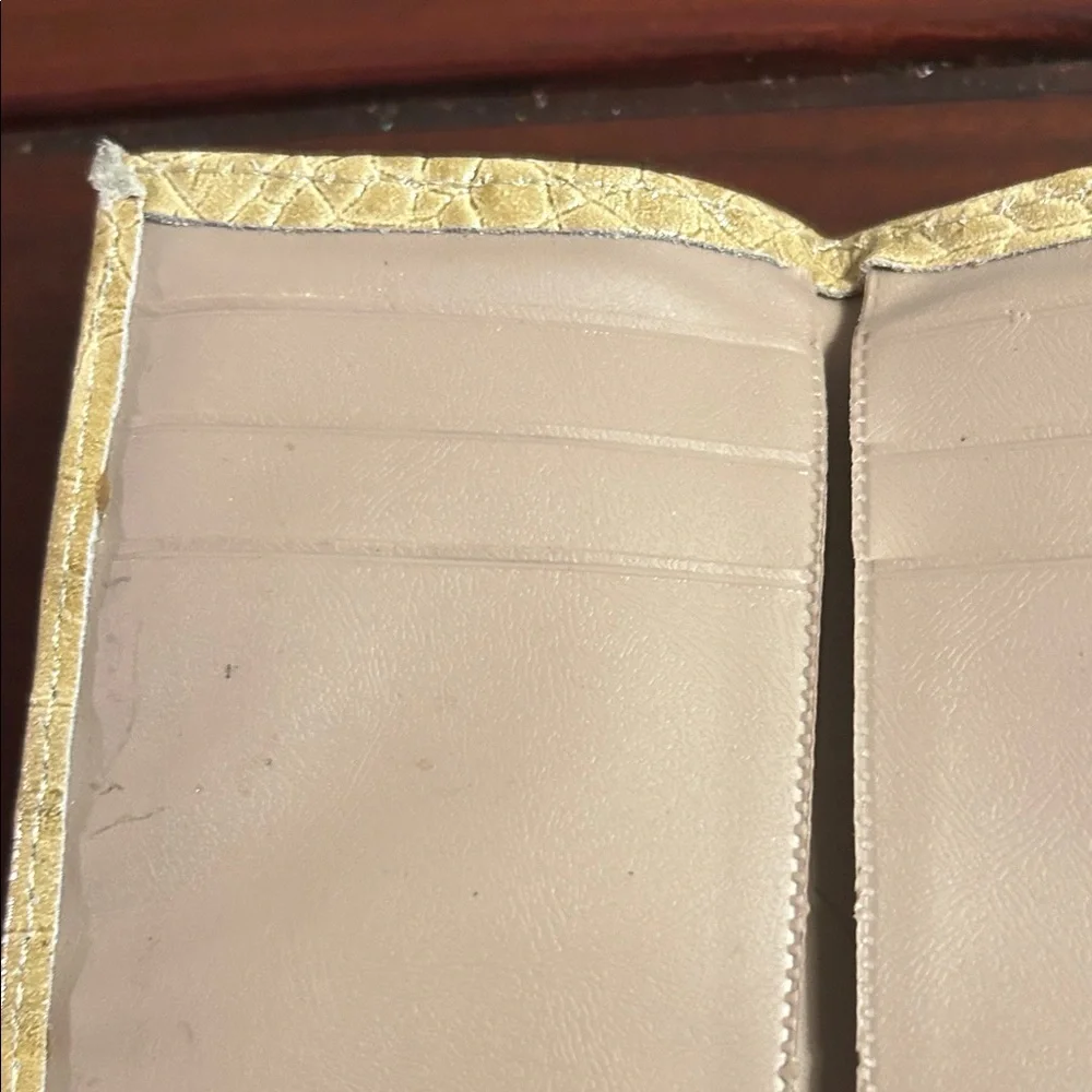 Tan Croc-Embossed Card Holder